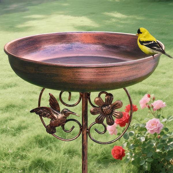 Eleanor&rsquo;s Handcrafted Copper Bird Bath 3