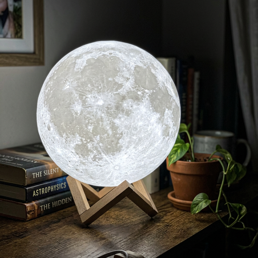 LunaBright 3D Printed Moon Lamp, curated by Cassie