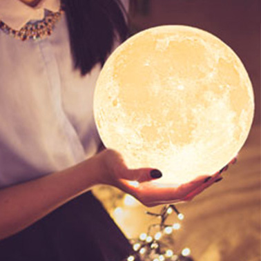 LunaBright 3D Printed Moon Lamp in use