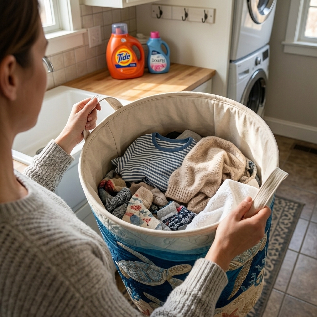 Francine&rsquo;s Hand-Quilted Sea Turtle Basket