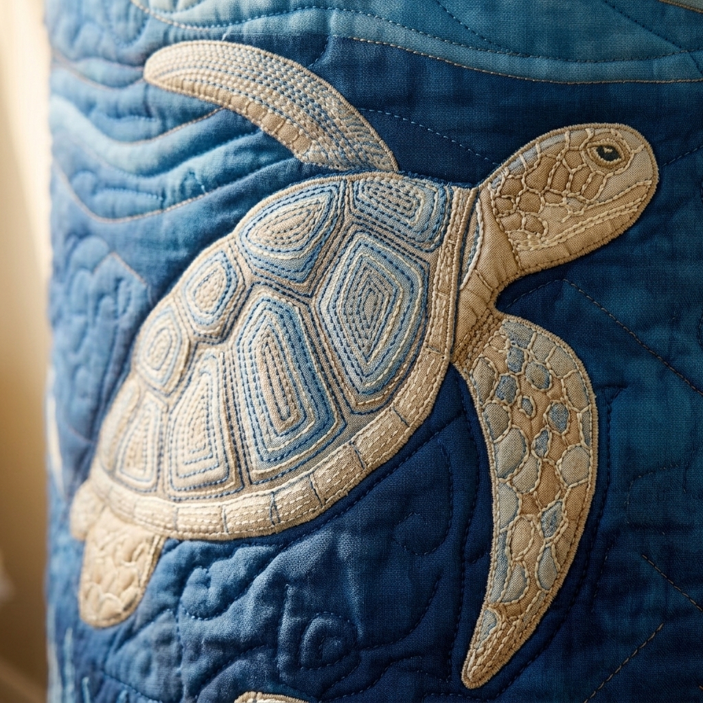Francine&rsquo;s Hand-Quilted Sea Turtle Basket