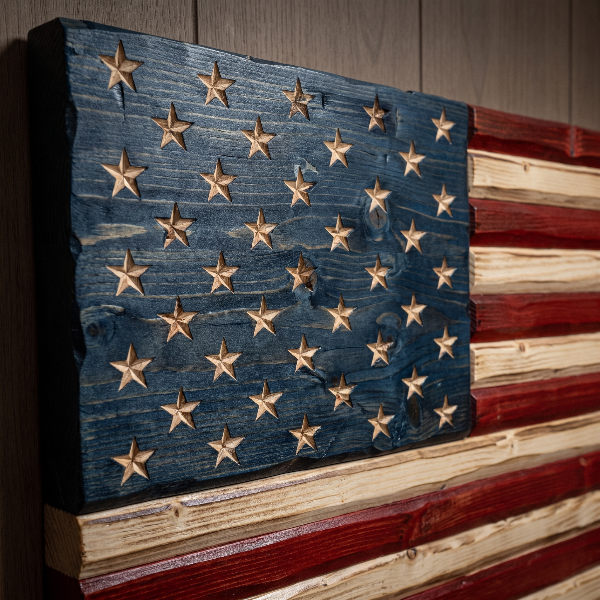 Walt&rsquo;s Hand-Carved USA Flag