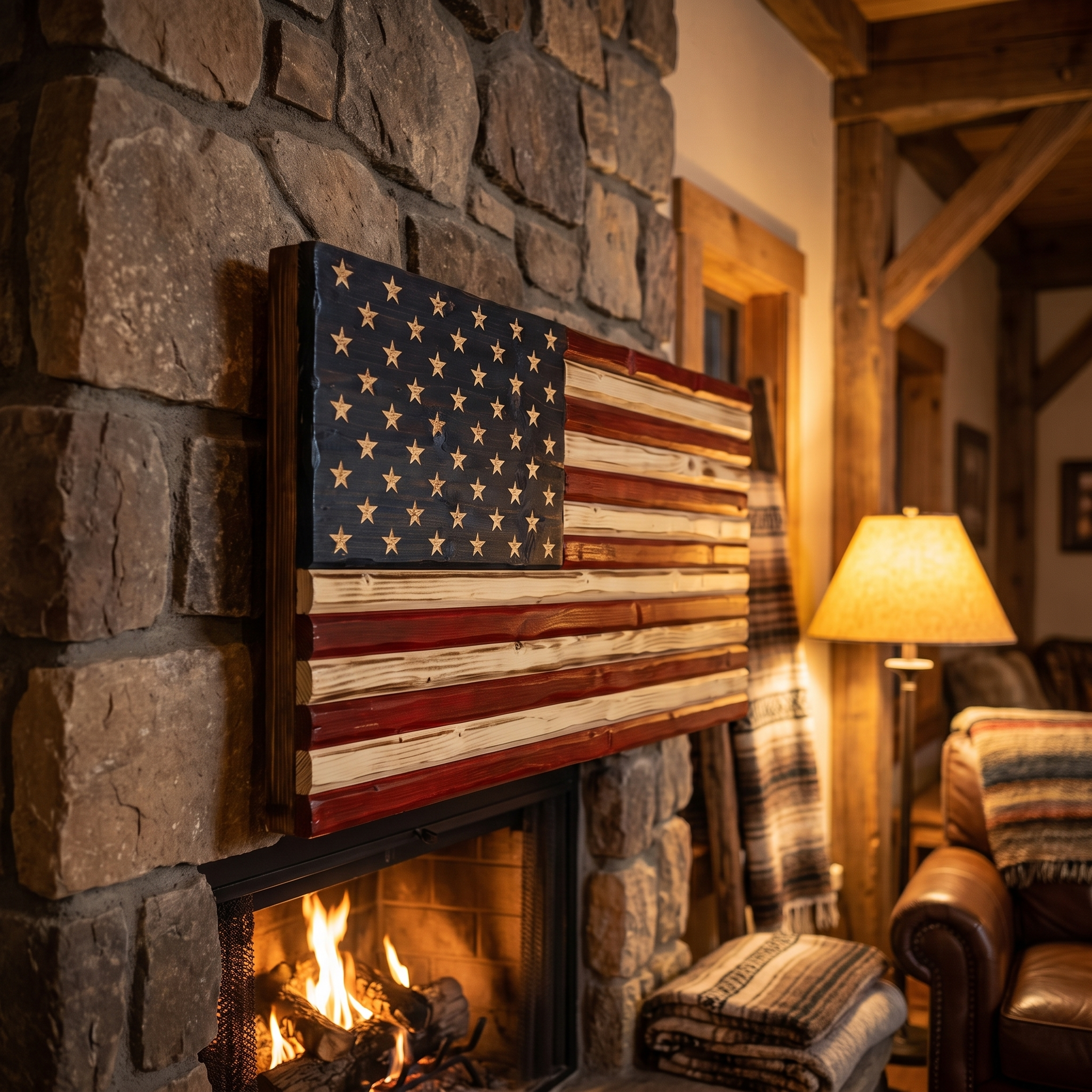 Walt&rsquo;s Hand-Carved USA Flag