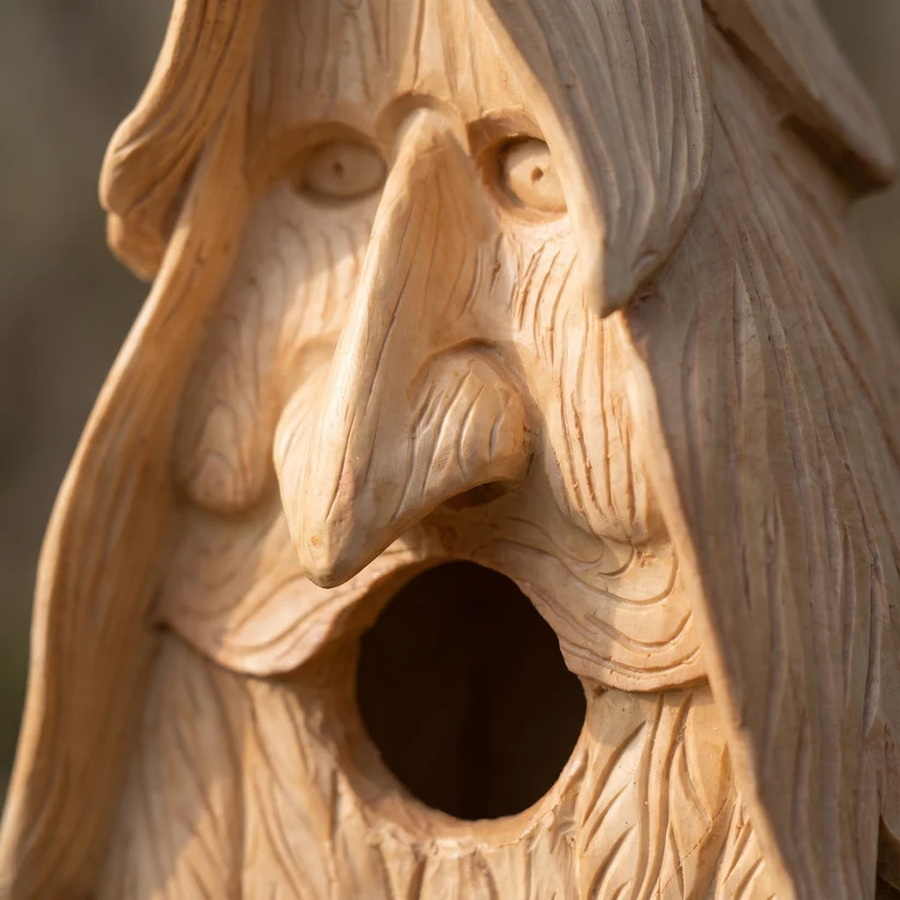 Daniel's Hand-Carved Wood Spirit Birdhouse